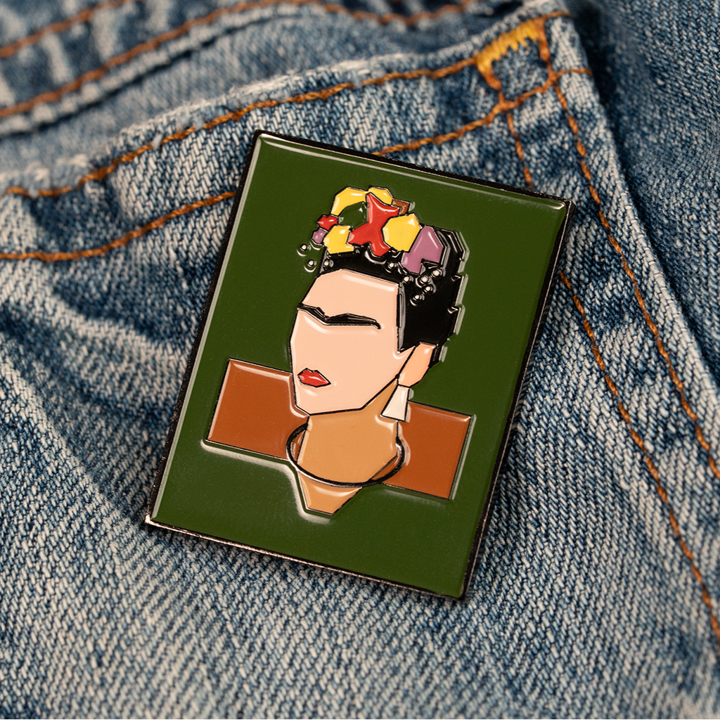 Enamel Pin - Frida Kahlo's Self-Portrait Dedicated to Dr Eloesser