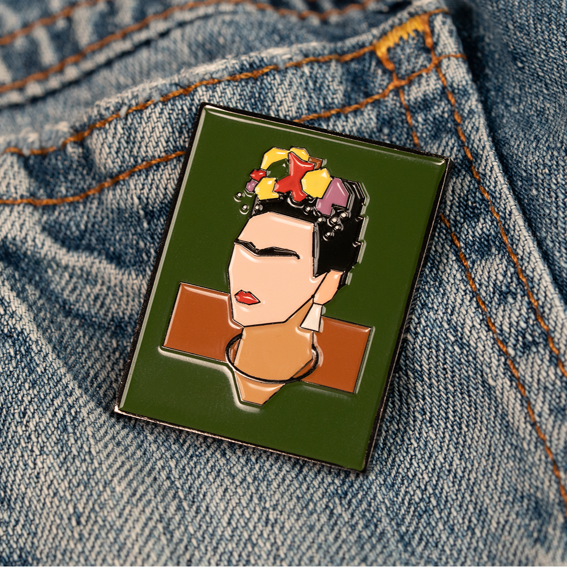 Enamel Pin - Frida Kahlo's Self-Portrait Dedicated to Dr Eloesser